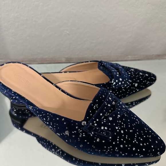 J CREW Glitter Sparkle Flats Loafer Mules 8.5 - Picture 5 of 11